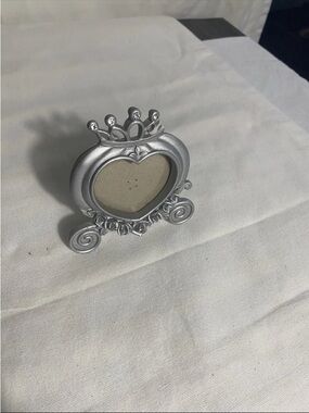 Silver Princess Carriage Heart Shaped Mini Photo Frame Fairytale Roses